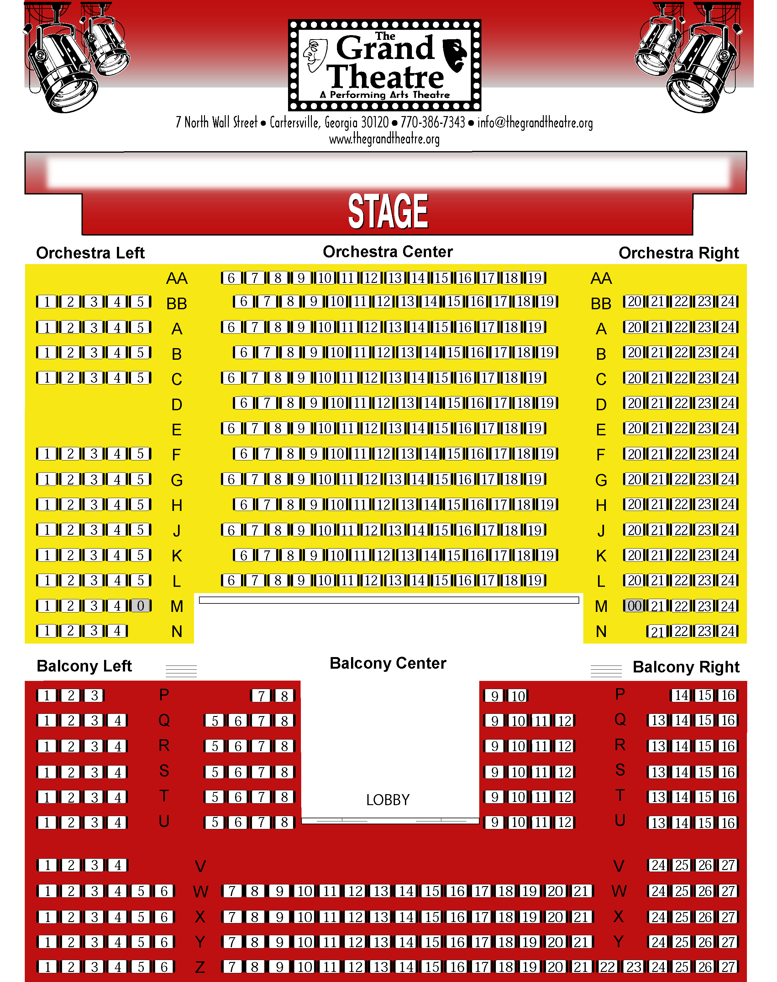 Georgia Theatre Seating Chart